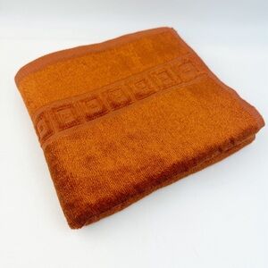 Vintage 70s Fieldcrest Temptation Collection Hand Towel Burnt Orange Soft MCM